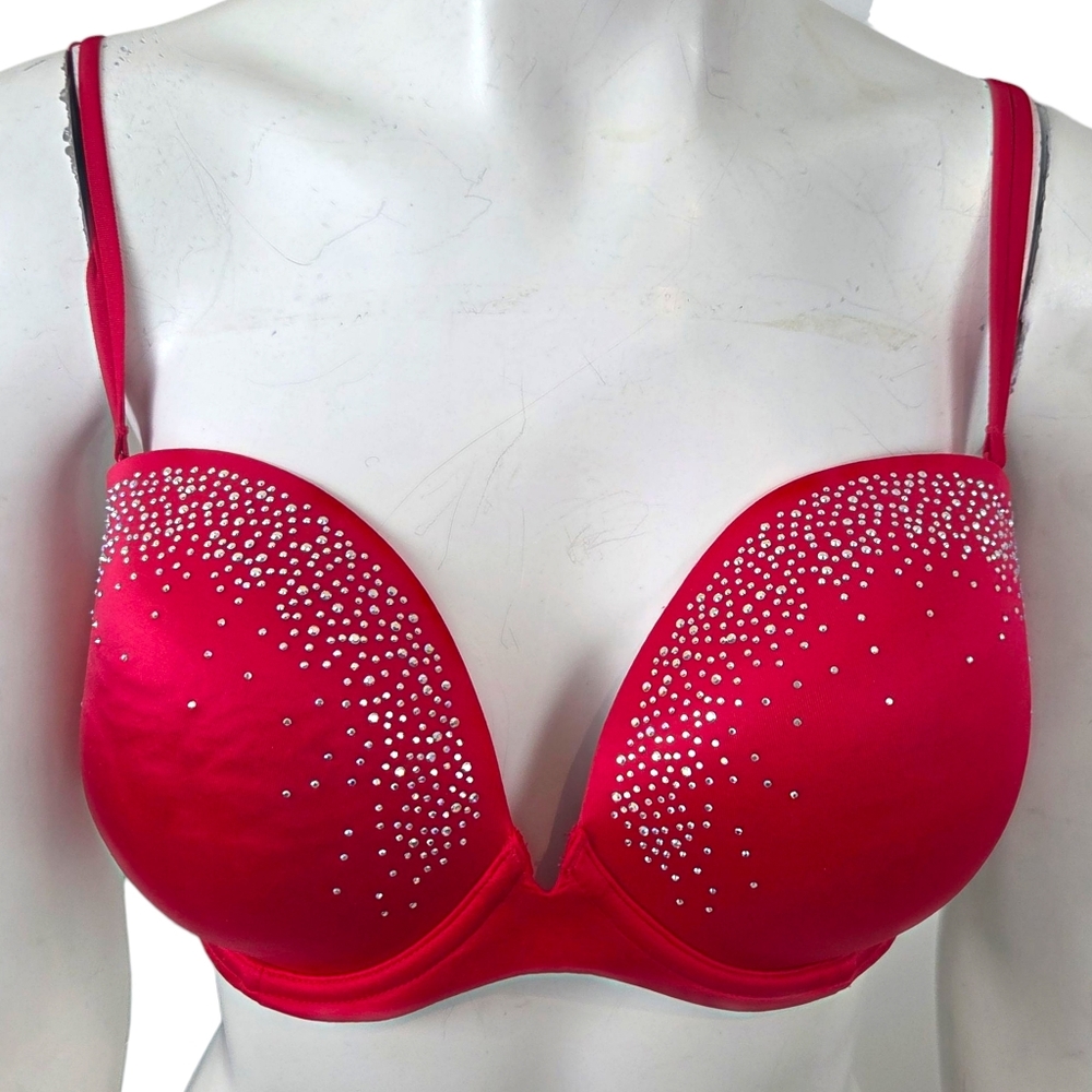 Victorias Secret Very Sexy Multi-Way Push Up Bra Convertible Strapless 34DD Red